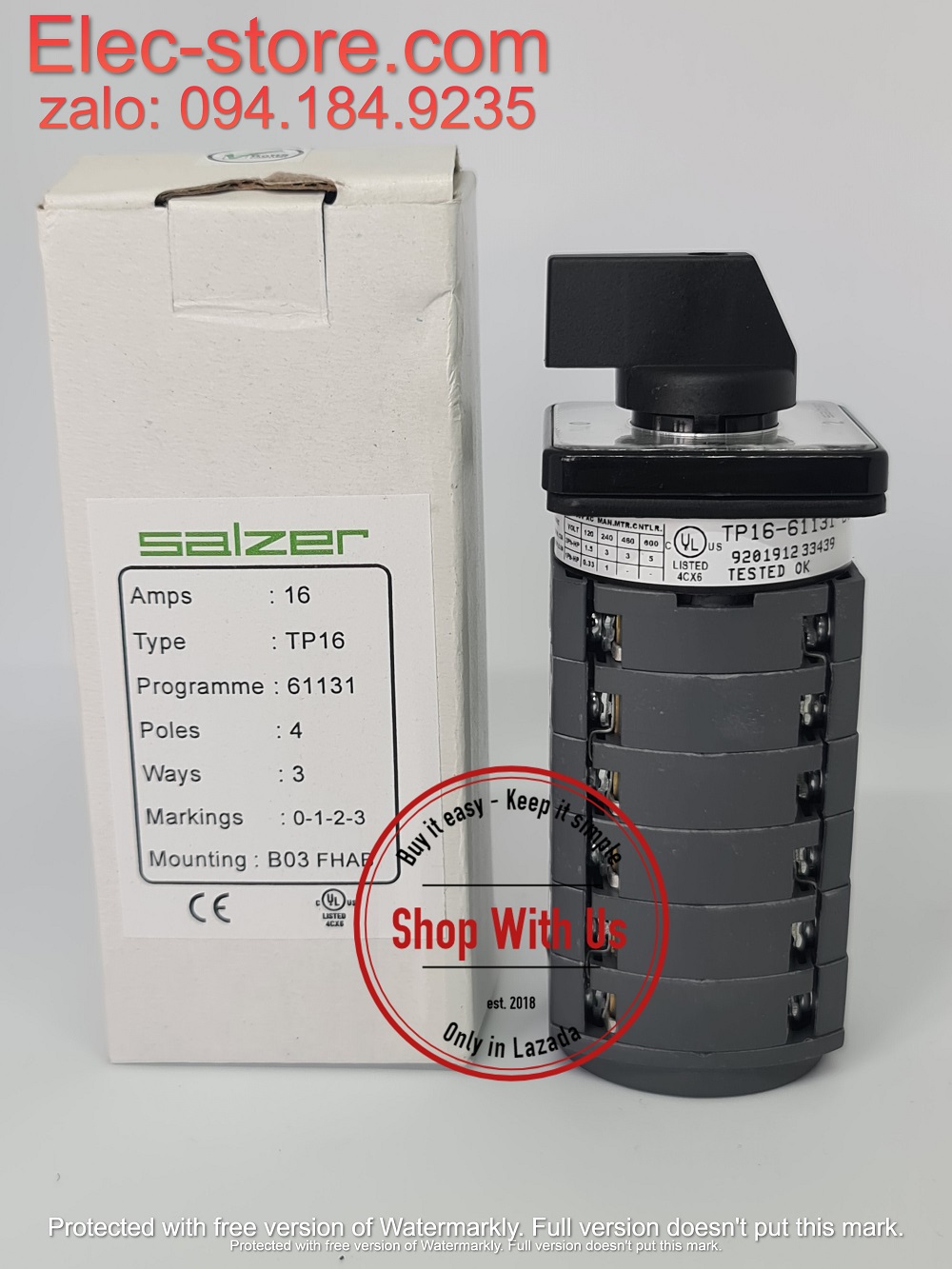 Chuyển mạch 0-1-2-3 - Công tắc xoay 0-1-2-3 TP16 61131 - Chuyển mạch 3 vị trí 1 Off Ấn Độ - Chuyển mạch 0-1-2-3 Salzer - chuyển mạch Salzer