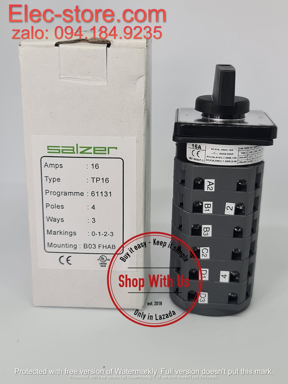 Chuyển mạch 0-1-2-3 - Công tắc xoay 0-1-2-3 TP16 61131 - Chuyển mạch 3 vị trí 1 Off Ấn Độ - Chuyển mạch 0-1-2-3 Salzer - chuyển mạch Salzer