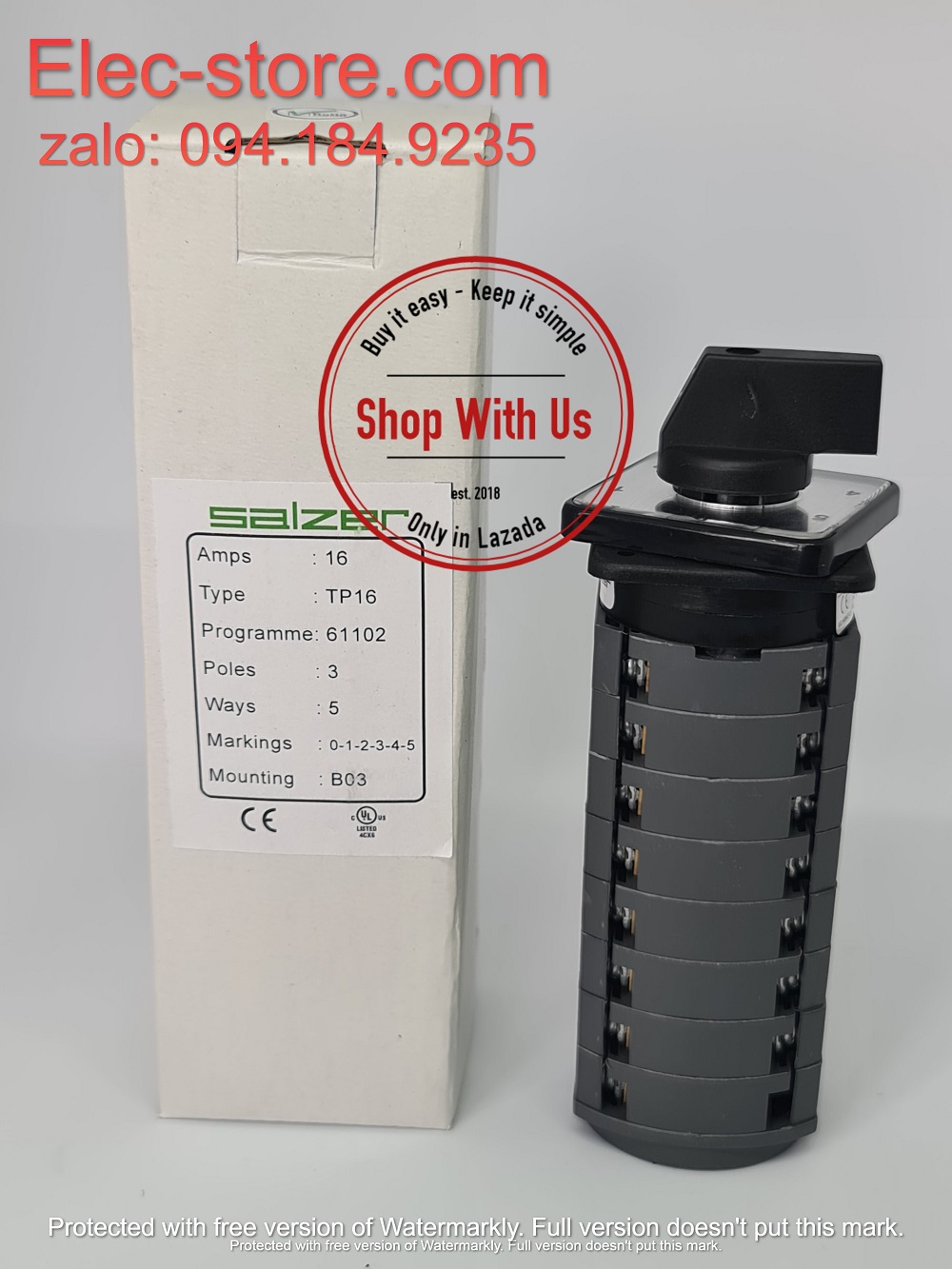 Chuyển mạch 0-1-2-3-4-5 - Công tắc xoay 0-1-2-3-4-5 TP16 61102 - Chuyển mạch 4 vị trí 1 Off Ấn Độ - Chuyển mạch 0-1-2-3-4-5 Salzer - chuyển mạch Salzer