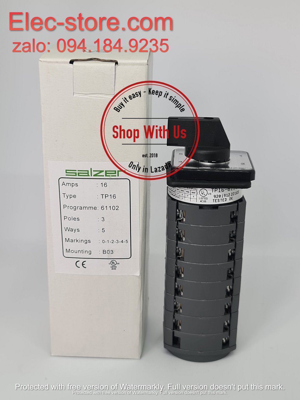 Chuyển mạch 0-1-2-3-4-5 - Công tắc xoay 0-1-2-3-4-5 TP16 61102 - Chuyển mạch 4 vị trí 1 Off Ấn Độ - Chuyển mạch 0-1-2-3-4-5 Salzer - chuyển mạch Salzer