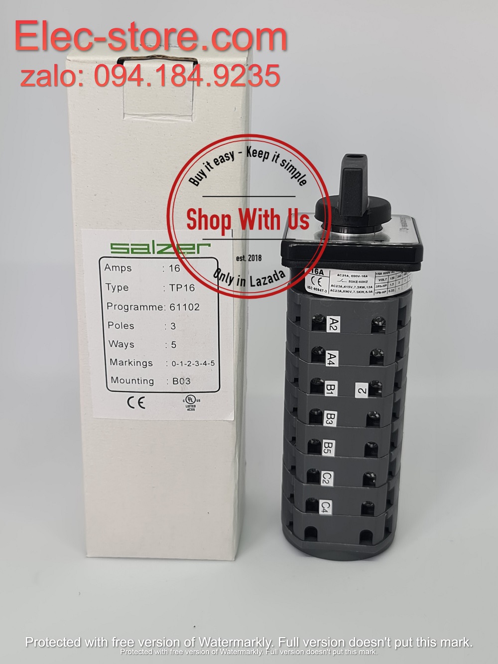 Chuyển mạch 0-1-2-3-4-5 - Công tắc xoay 0-1-2-3-4-5 TP16 61102 - Chuyển mạch 4 vị trí 1 Off Ấn Độ - Chuyển mạch 0-1-2-3-4-5 Salzer - chuyển mạch Salzer