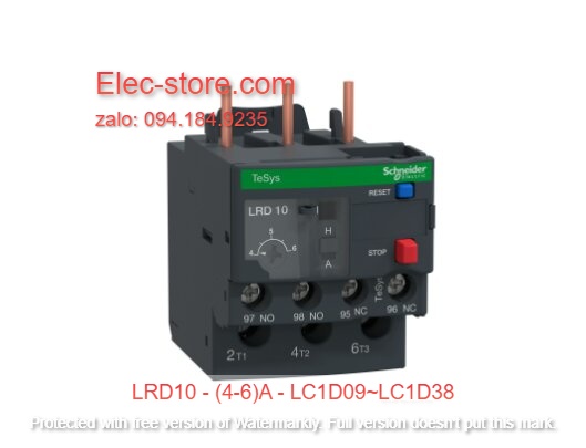 Relay Nhiệt Schneider - LRD series - Đuôi Nhiệt Schneider LRD10 (4-6)A - rơ le nhiệt schneider