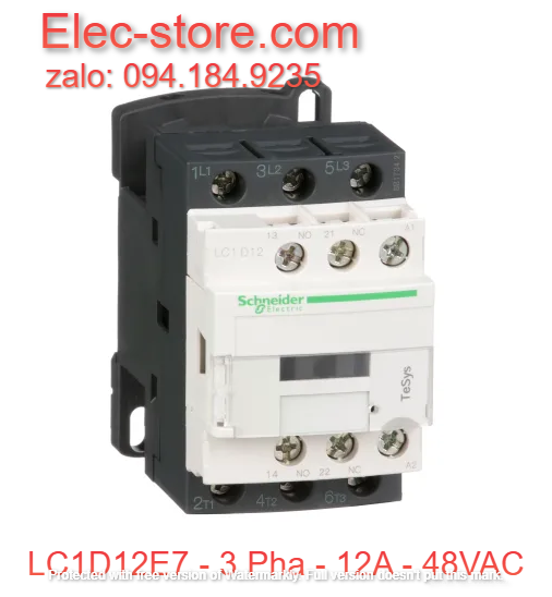 Khởi Động Từ Schneider LC1D12 - Contactor Schneider LC1D12E7 - Khởi 3 Pha 12A 48VAC