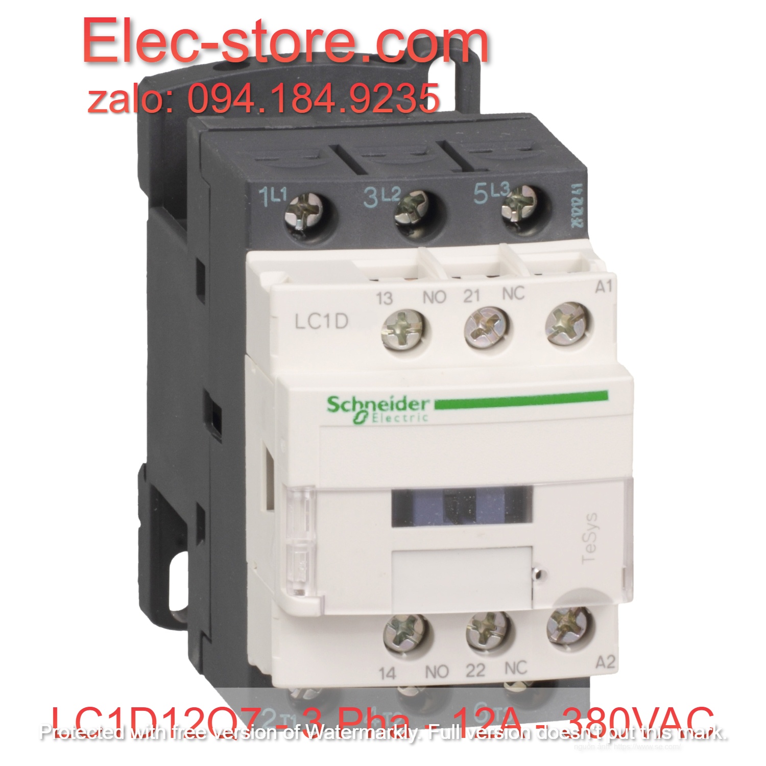 Khởi Động Từ Schneider LC1D12 - Contactor Schneider LC1D12Q7 - Khởi 3 Pha 12A 380VAC