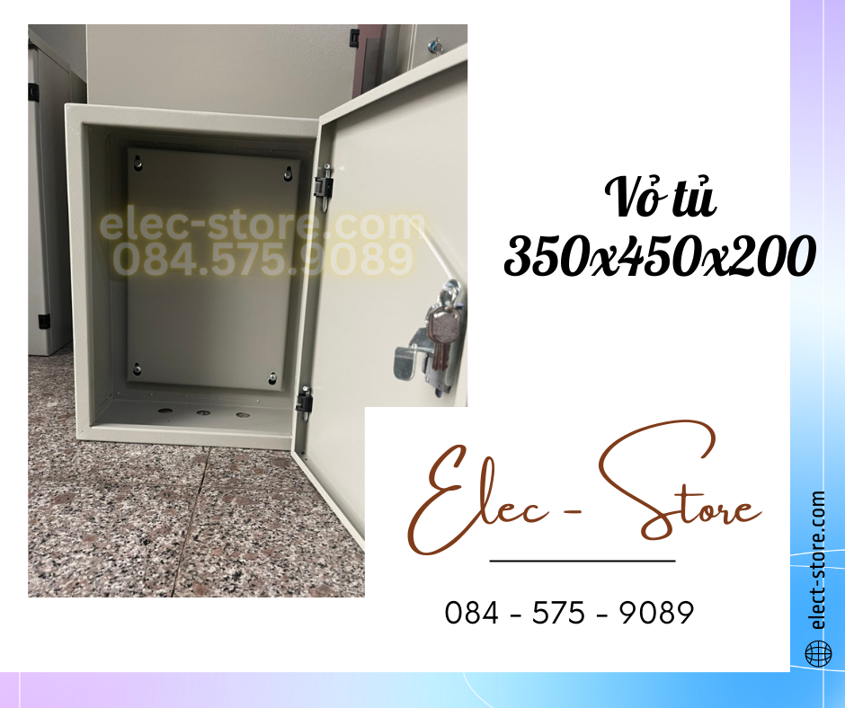 Vỏ Tủ Trong Nhà 350x450x200mm - Vỏ Tủ Điện Công Nghiệp 350x450x200mm - Vỏ Tủ Tôn 35x45x20cm