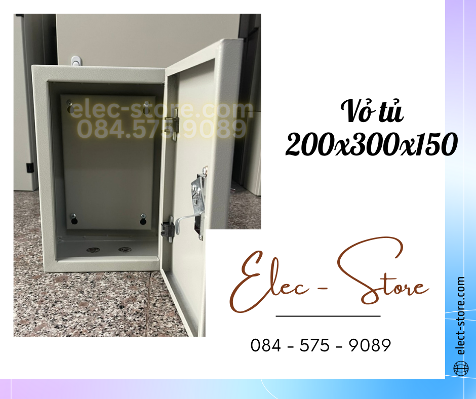 Vỏ Tủ Trong Nhà 200x300x150mm - Vỏ Tủ Điện Công Nghiệp 200x300x150mm - Vỏ Tủ 20x30x15cm