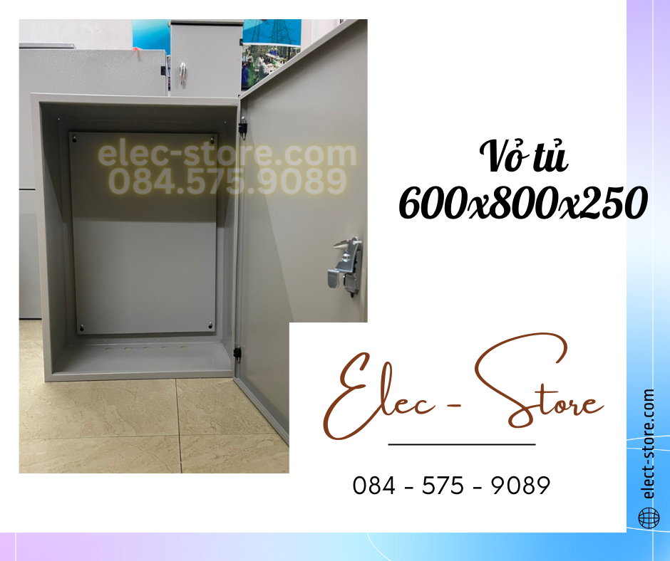 Vỏ Tủ Trong Nhà 600x800x250mm - Vỏ Tủ Điện Công Nghiệp 600x800x250mm - Vỏ Tủ Tôn 60x80x25cm