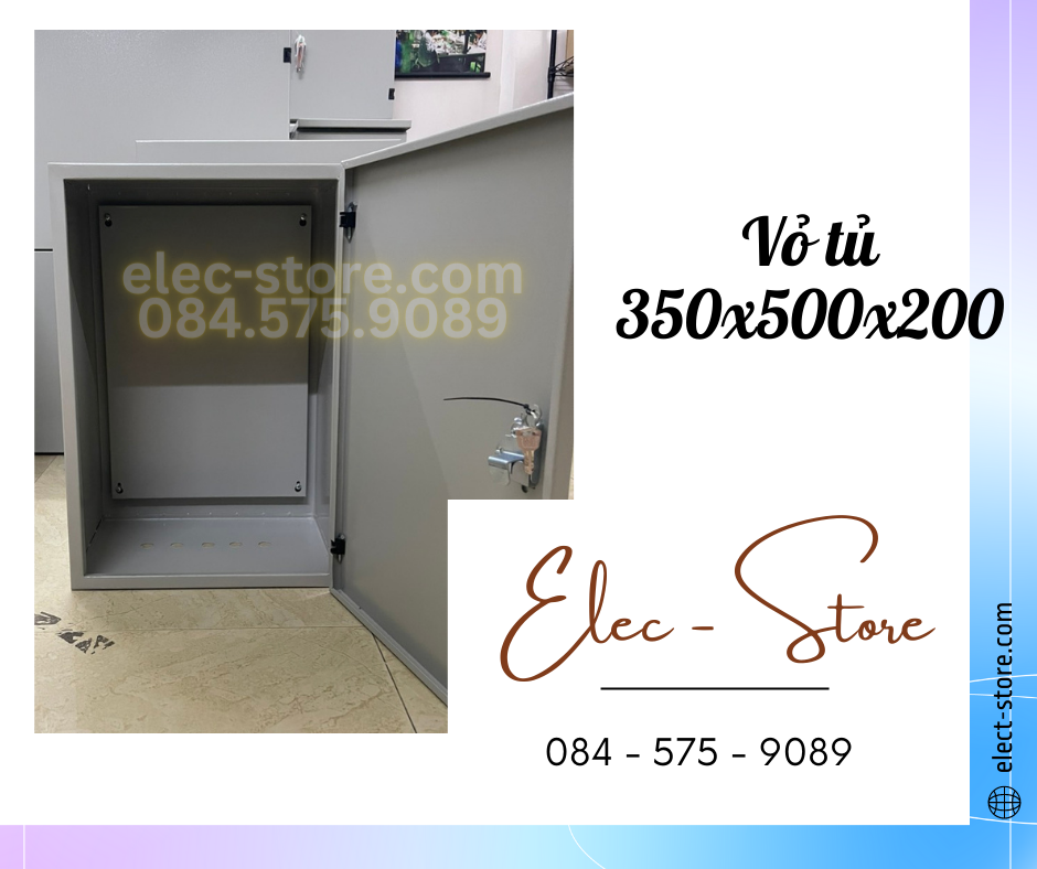 Vỏ Tủ Trong Nhà 350x500x200mm - Vỏ Tủ Điện Công Nghiệp 500x350x200mm - Vỏ Tủ Tôn 35x50x20cm