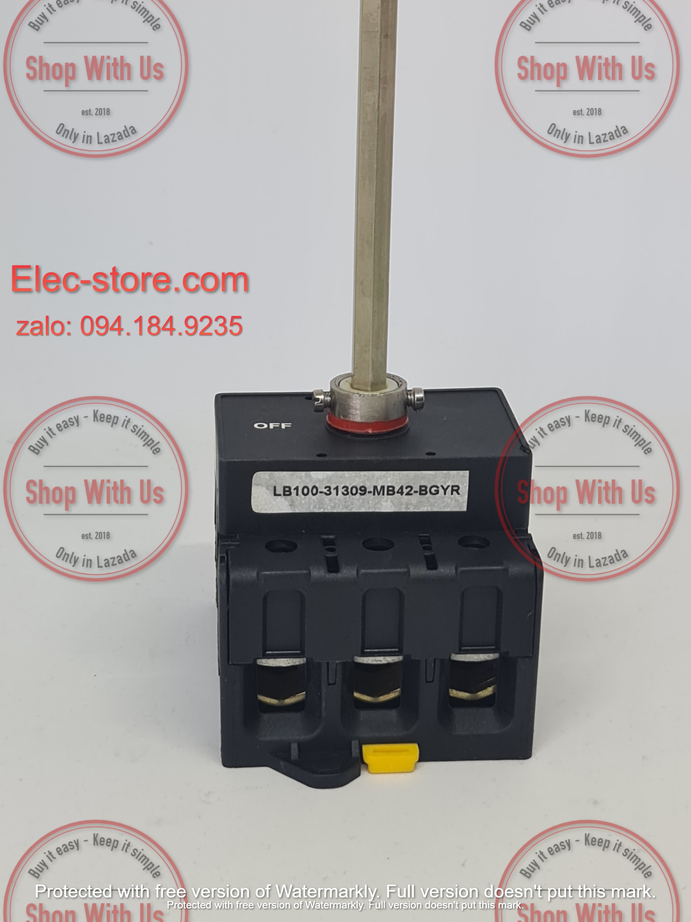 Công tắc LB100 3P 100A  On/Off - Công tắc chuyển mạch dòng điện ba pha LB100 313 09 MB42 BGYR - Chuyển mạch dòng 3P 100A 2 vị trí ON/OFF -  Công tắc xoay 2 vị trí đổi dòng 3P 100A - chuyển mạch Salzer