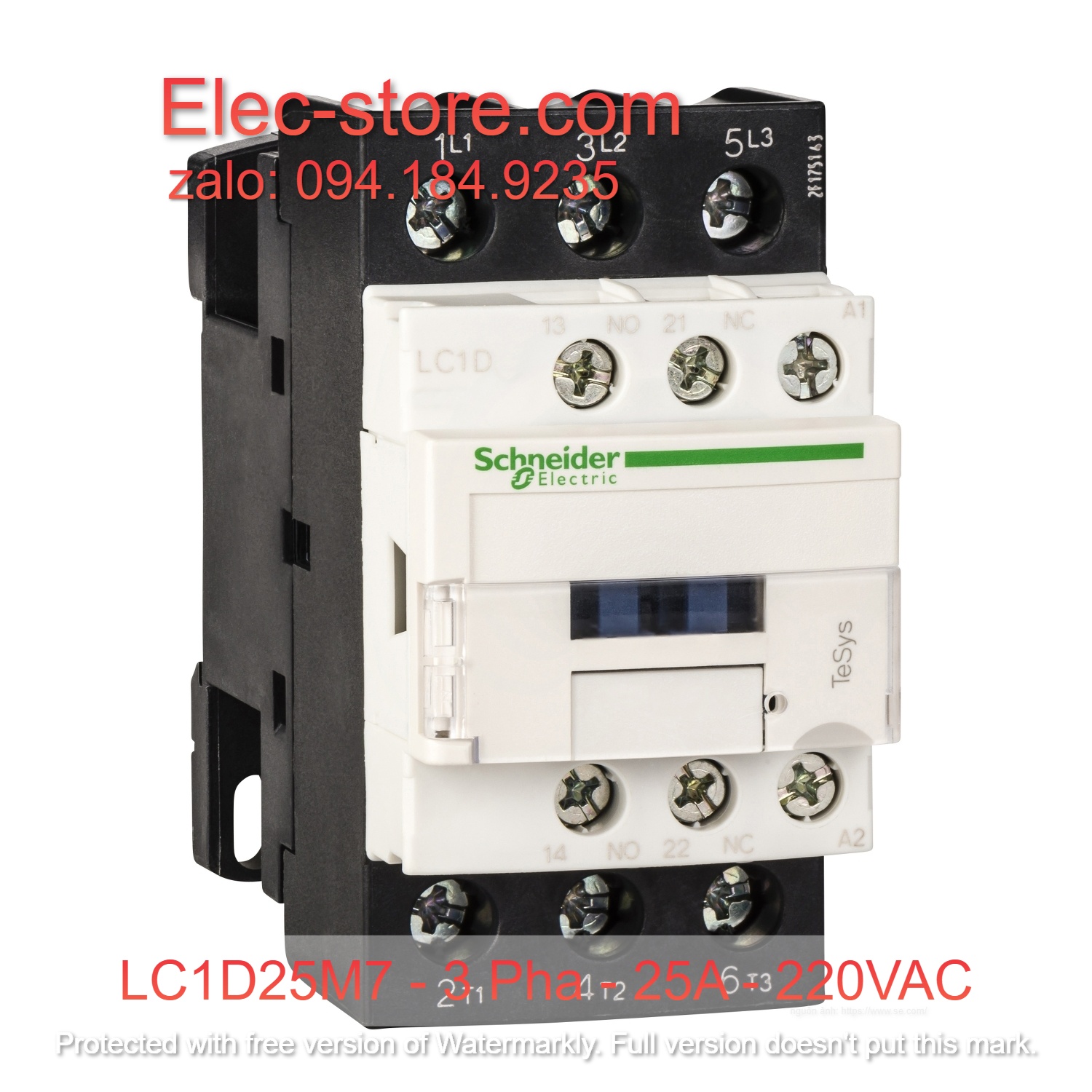 Khởi Động Từ Schneider LC1D25 - Contactor Schneider LC1D25M7 - Khởi 3 Pha 25A 220VAC