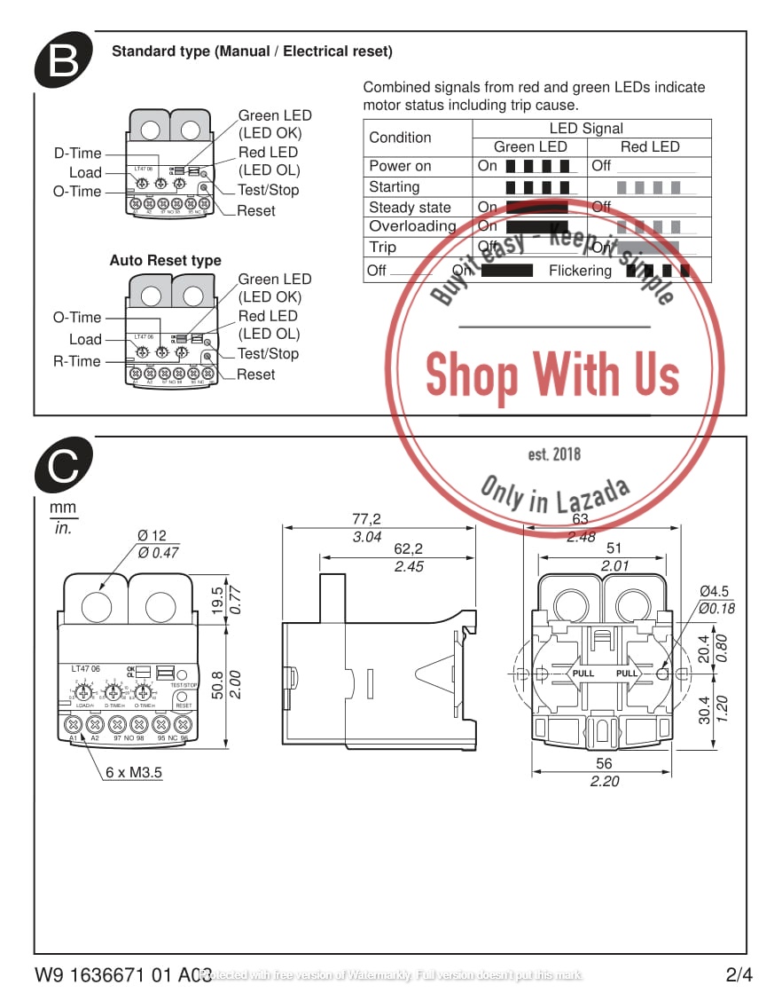 EOCRSS30S - Rơ-le điện tử bảo vệ quá dòng 3-30A – 220V AC - Relay Schneider