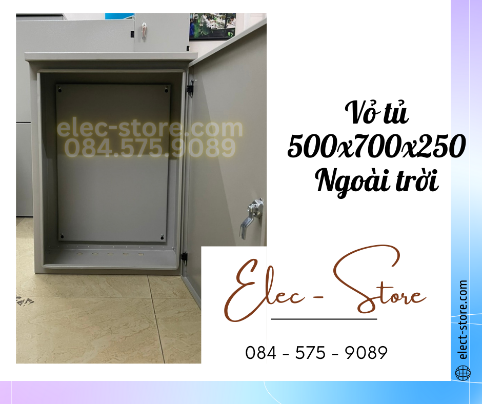 Vỏ Tủ Ngoài Trời 500x700x250mm - Vỏ Tủ Điện Công Nghiệp Ngoài Trời 500x700x250mm - Vỏ Tủ Tôn ngoài trời 50x70x25cm