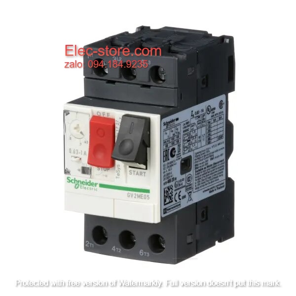 Cầu Dao Bảo Vệ Động Cơ Schneider GV2ME05 - CB Bảo Vệ Động Cơ 3 Cực Schneider - GV2ME05 Schneider (0.63-1A) 3P 690V - Tesys GV2