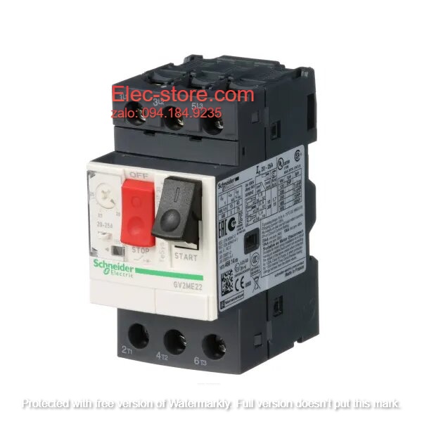 Cầu Dao Bảo Vệ Động Cơ Schneider GV2ME22- CB Bảo Vệ Động Cơ 3 Cực Schneider - GV2ME22 Schneider (20A-25A)) - 3P - 690V