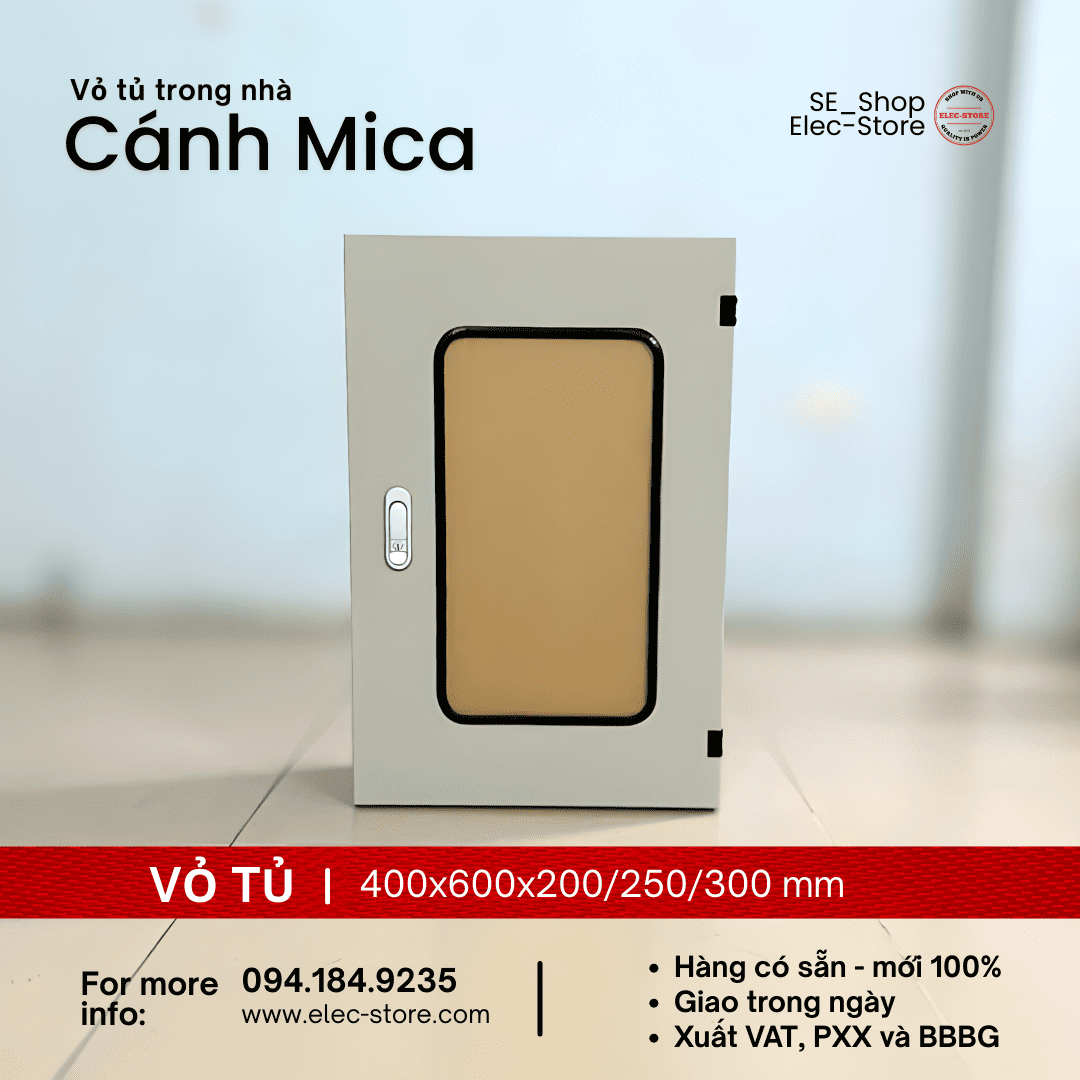 Vỏ Tủ Cánh Mica 400x600x300mm - Vỏ Tủ Điện Mặt Trời 400x600x300mm - Vỏ Tủ 40x60x30cm