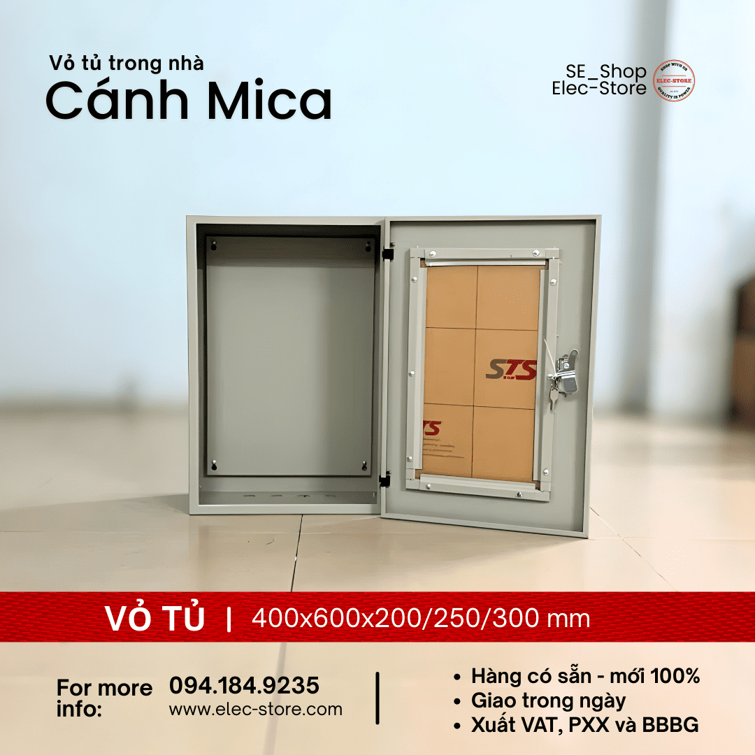 Vỏ Tủ Cánh Mica 400x600x300mm - Vỏ Tủ Điện Mặt Trời 400x600x300mm - Vỏ Tủ 40x60x30cm