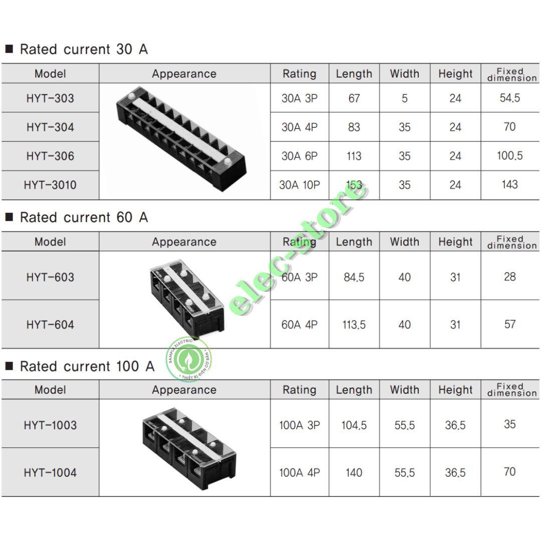 Cầu Đấu Hanyoung HYBT - Cầu Đấu HYT - Cầu Đấu 200A 4P Hàn Quốc -  HYBT 2004 Hanyoung Nux