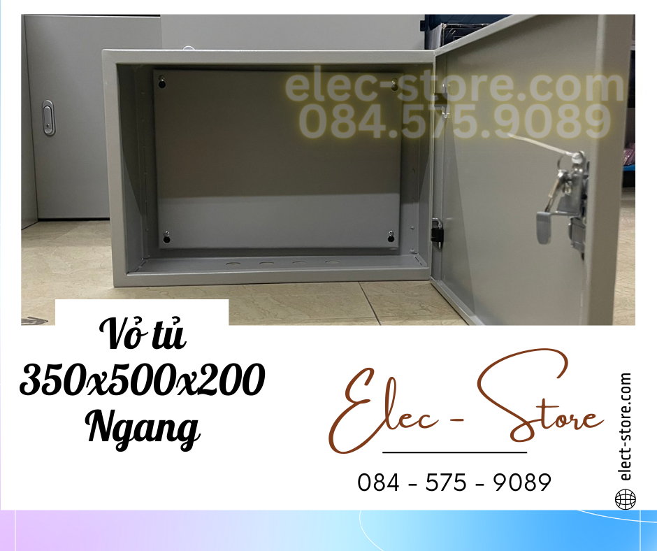 Vỏ Tủ Ngang 500x350x200mm - Vỏ Tủ Điện Công Nghiệp Ngang 500x350x200mm - Vỏ Tủ Tôn Ngang 50x35x20cm