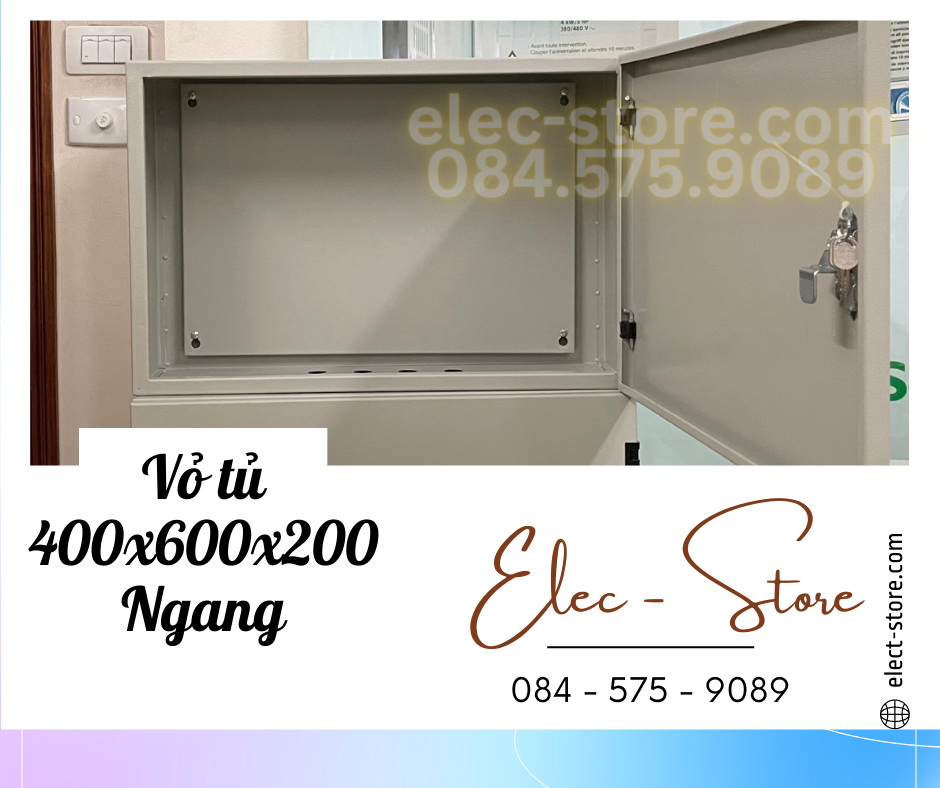 Vỏ Tủ Ngang 400x600x200mm - Vỏ Tủ Điện Công Nghiệp Ngang 400x600x200mm - Vỏ Tủ Tôn Ngang 40x60x20cm