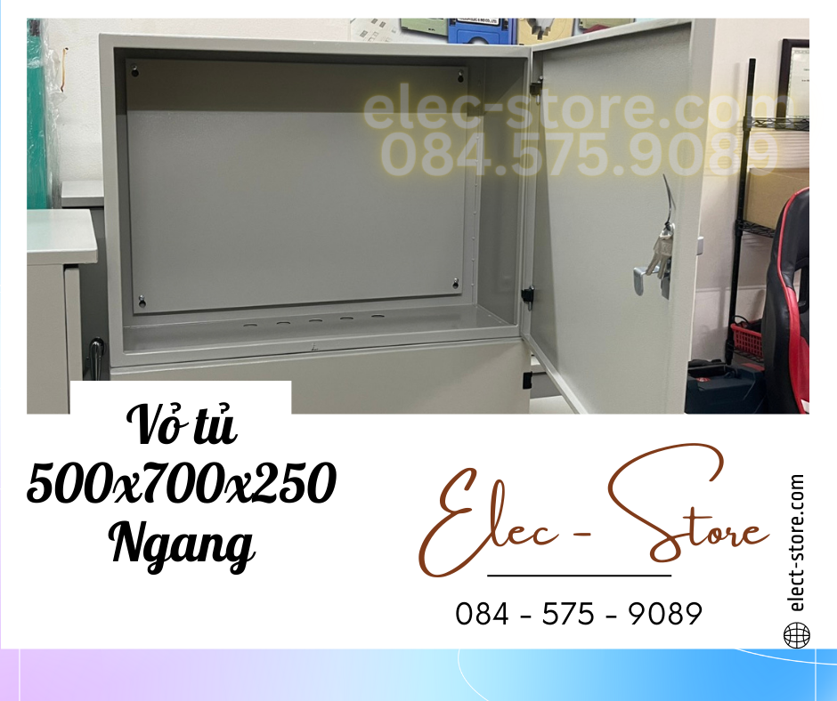 Vỏ Tủ Ngang 700x500x250mm - Vỏ Tủ Điện Công Nghiệp Ngang 700x500x250mm - Vỏ Tủ Tôn ngang 70x50x25cm