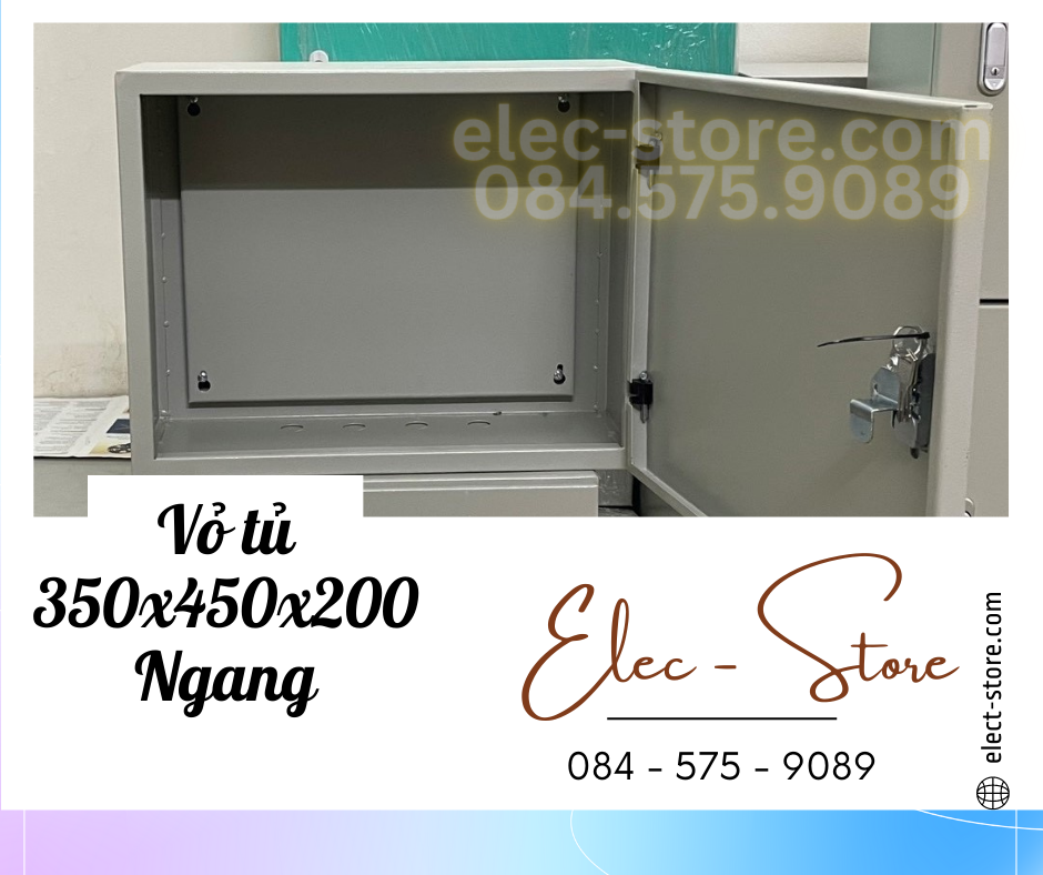 Vỏ Tủ Ngang 450x350x200mm - Vỏ Tủ Điện Công Nghiệp ngang 450x350x200mm - Vỏ Tủ Tôn Ngang 45x35x20cm