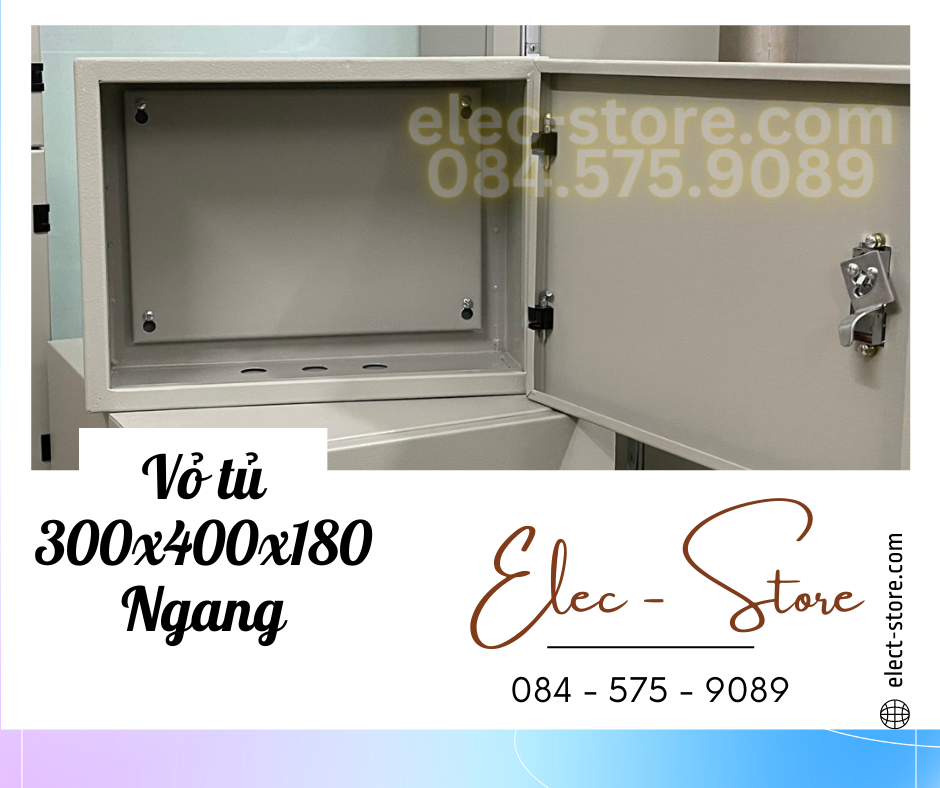 Vỏ Tủ Ngang 400x300x180mm - Vỏ Tủ Điện Công Nghiệp ngang 400x300x180mm - Vỏ Tủ Tôn ngang 40x30x18cm