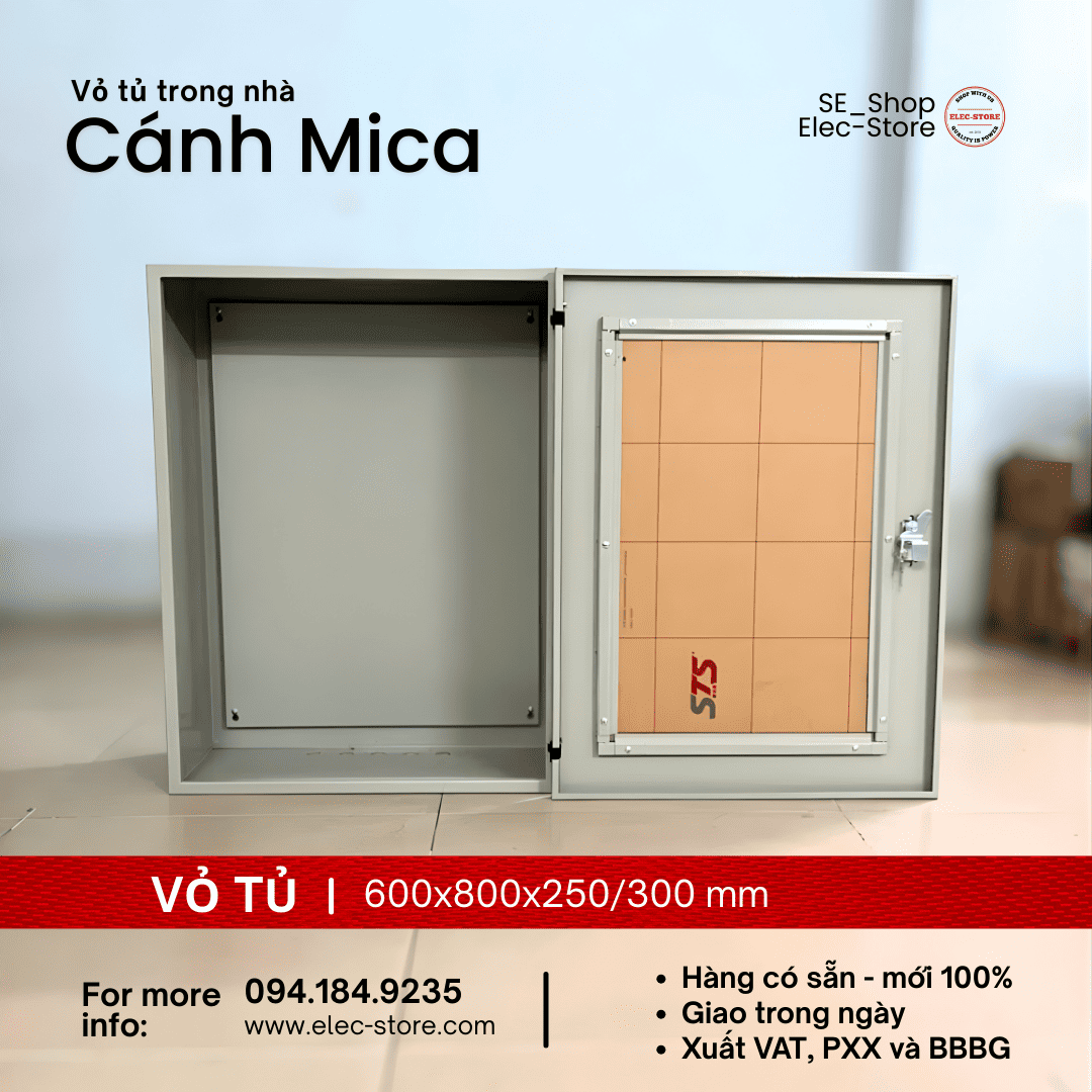 Vỏ Tủ Cánh Mica 600x800x300mm - Vỏ Tủ Điện Mặt Trời 600x800x300mm - Vỏ Tủ 60x80x30cm