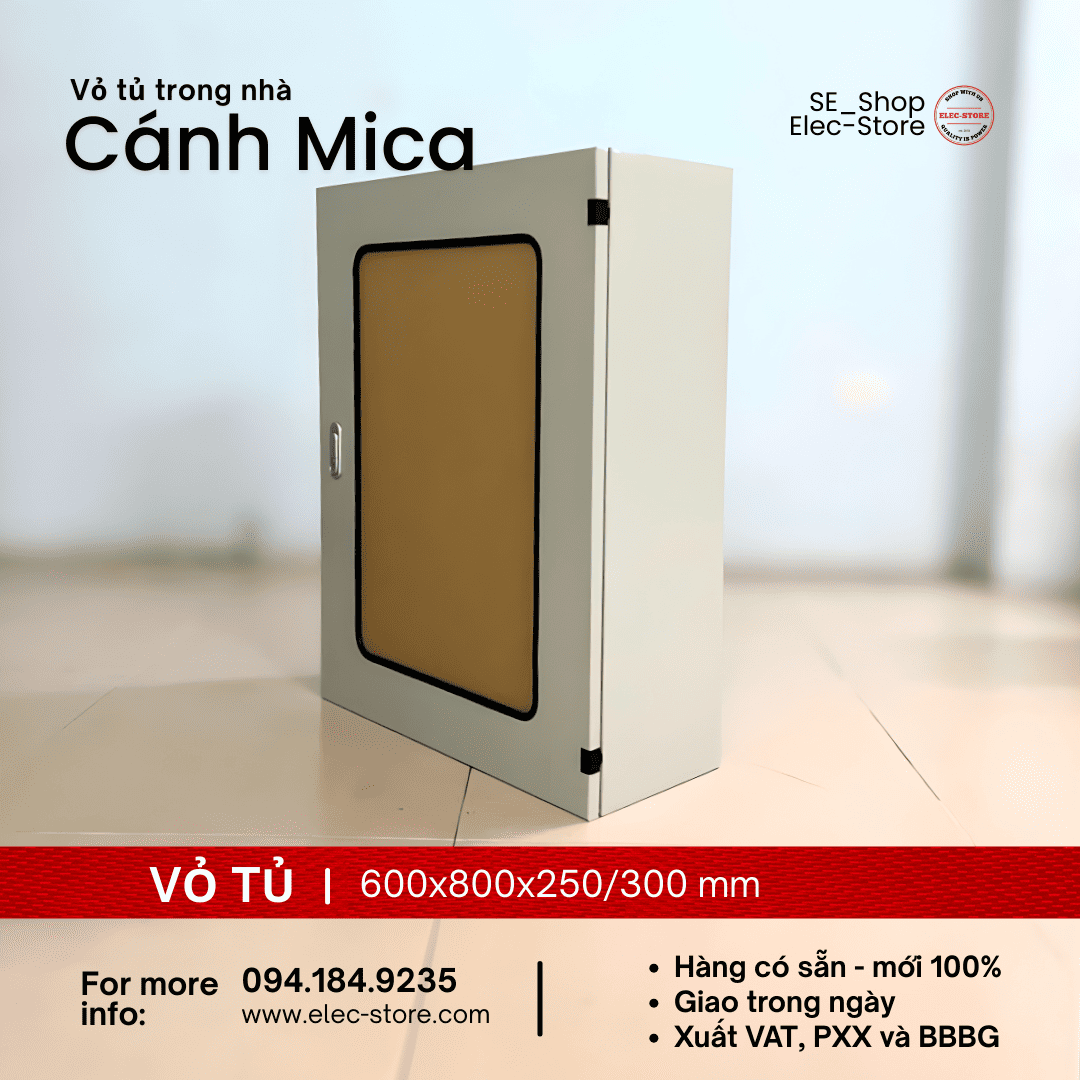 Vỏ Tủ Cánh Mica 600x800x300mm - Vỏ Tủ Điện Mặt Trời 600x800x300mm - Vỏ Tủ 60x80x30cm