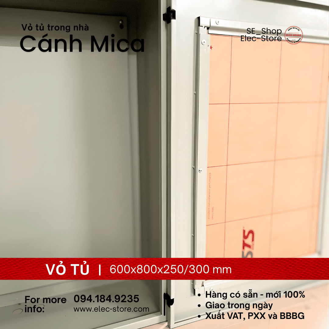 Vỏ Tủ Cánh Mica 600x800x250mm - Vỏ Tủ Điện Mặt Trời 600x800x250mm - Vỏ Tủ 60x80x25cm