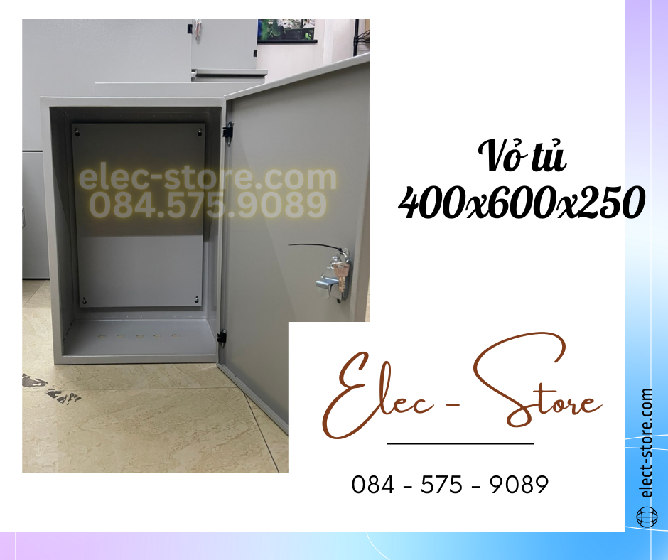 Vỏ Tủ Trong Nhà 400x600x250mm - Vỏ Tủ Điện Công Nghiệp 400x600x250mm - Vỏ Tủ Tôn 40x60x25cm