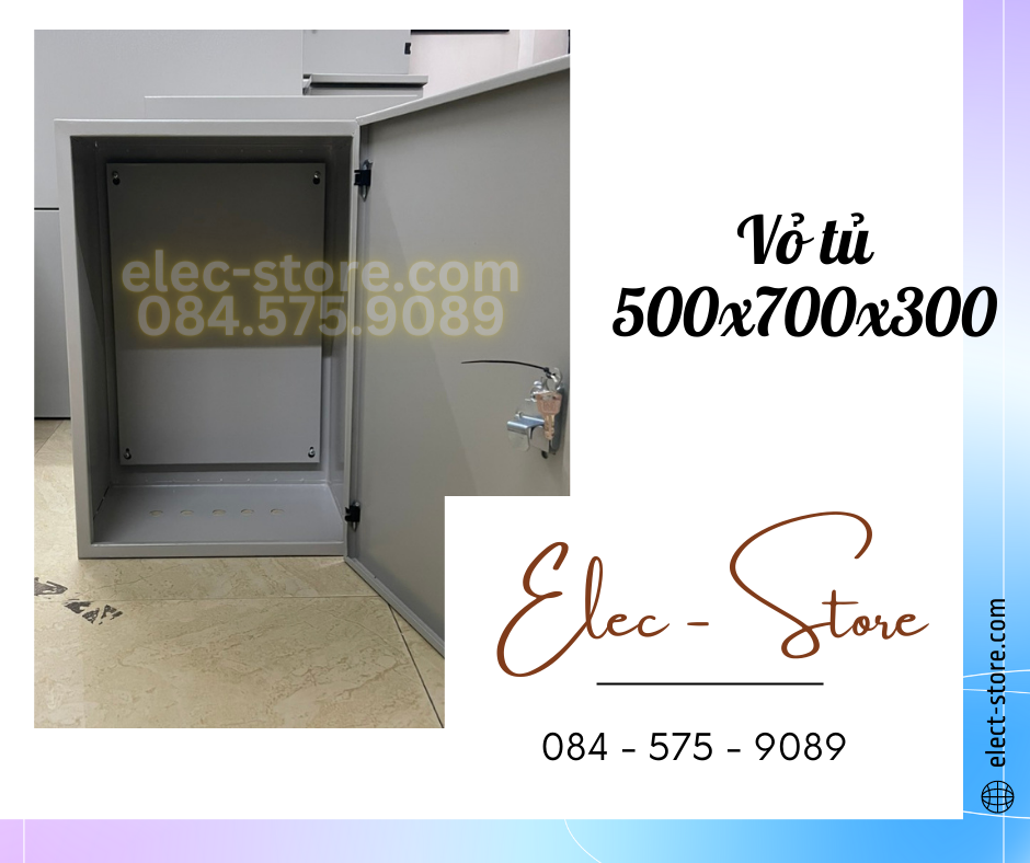 Vỏ Tủ Trong Nhà 500x700x300mm - Vỏ Tủ Điện Công Nghiệp 500x700x300mm - Vỏ Tủ Tôn 50x70x30cm