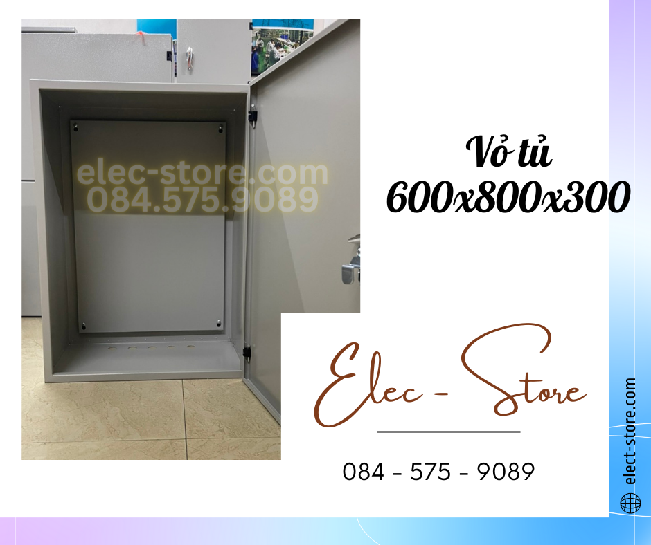 Vỏ Tủ Trong Nhà 600x800x300mm - Vỏ Tủ Điện Công Nghiệp 600x800x250m300m - Vỏ Tủ Tôn 60x80x30cm