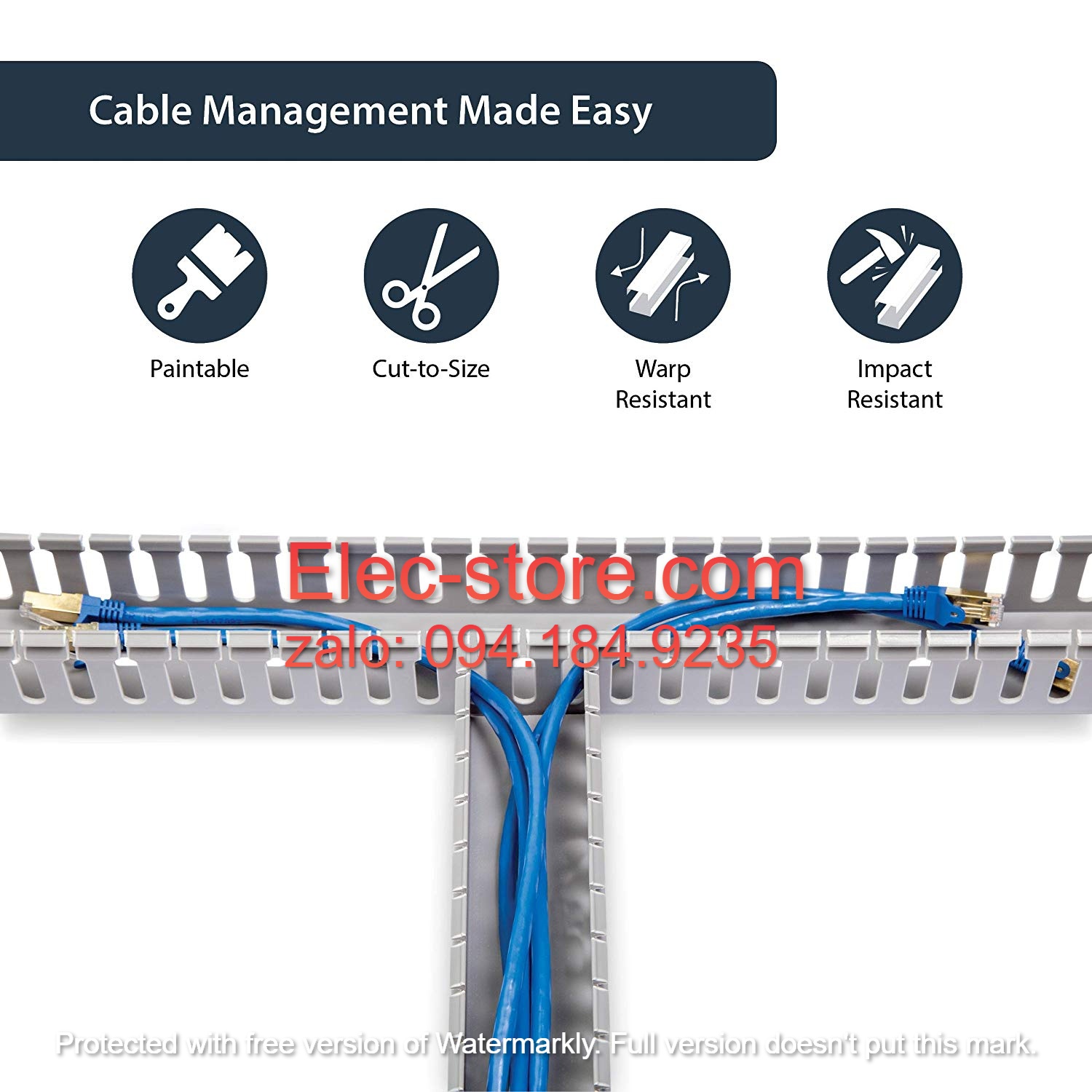 Máng nhựa đi dây 80x100x1700mm - Máng nhựa Salzer Ấn Độ - PVC Cable Ducts B80x100 - Máng nhựa to 80x100 - Ống nhựa răng lược đi dây điện 80x100mm
