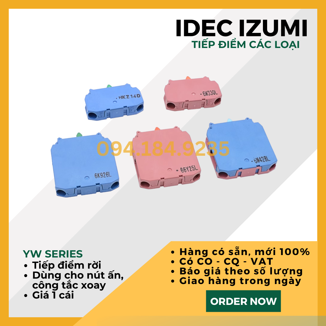TIẾP ĐIỂM PHỤ IDEC YW-EW11 - TIẾP ĐIỂM ĐƠN 1NO 1NC
