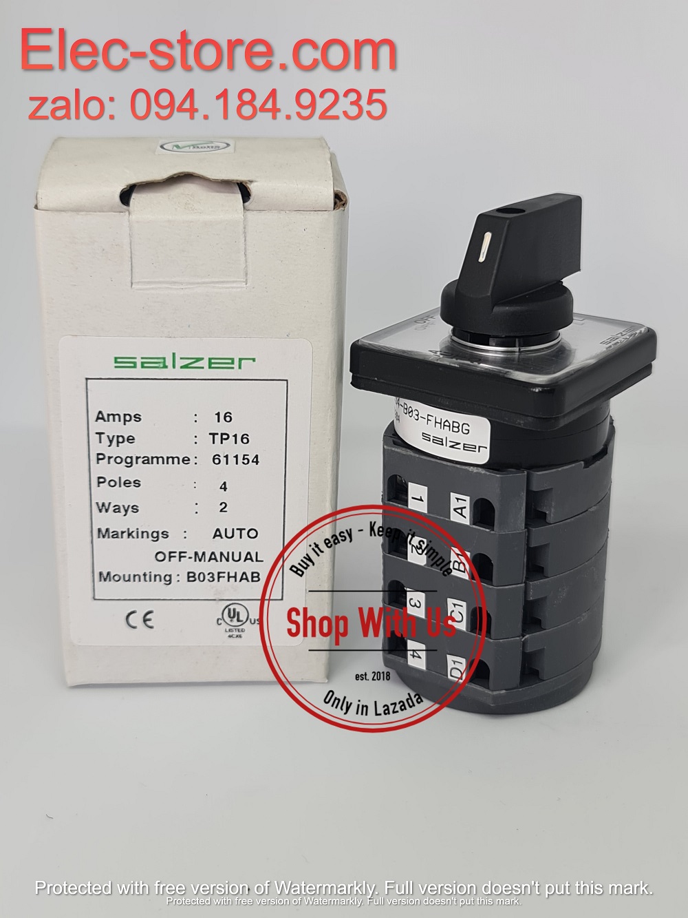 Chuyển mạch AUTO-OFF-MAN - Công tắc xoay Auto/Man TP16 61154 - Chuyển mạch 3 vị trí Ấn Độ - Chuyển mạch Salzer - chuyển mạch Salzer