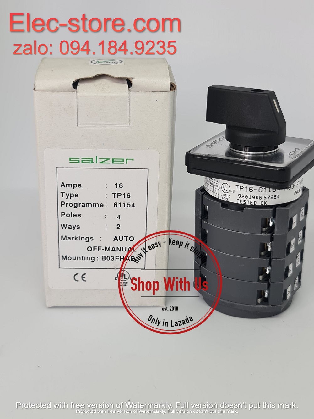 Chuyển mạch AUTO-OFF-MAN - Công tắc xoay Auto/Man TP16 61154 - Chuyển mạch 3 vị trí Ấn Độ - Chuyển mạch Salzer - chuyển mạch Salzer