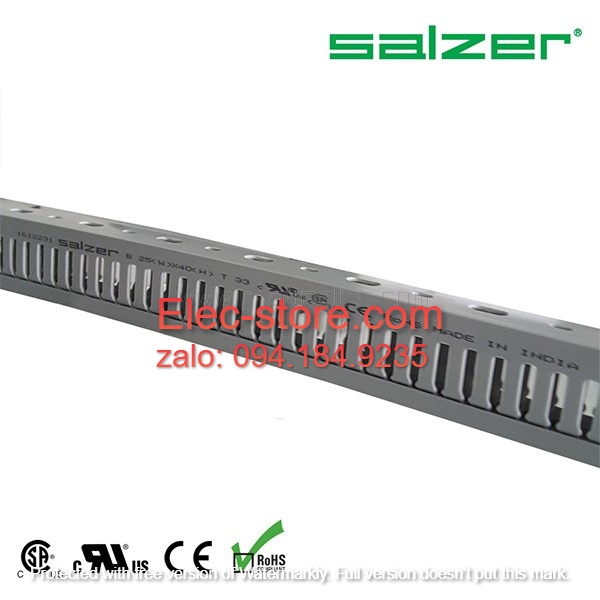 Máng nhựa đi dây 25x40x1700mm - Máng nhựa Salzer Ấn Độ - PVC Cable Ducts B25x40 - Máng đi cáp 25x40 - Ống nhựa răng lược đi dây điện 25x40mm