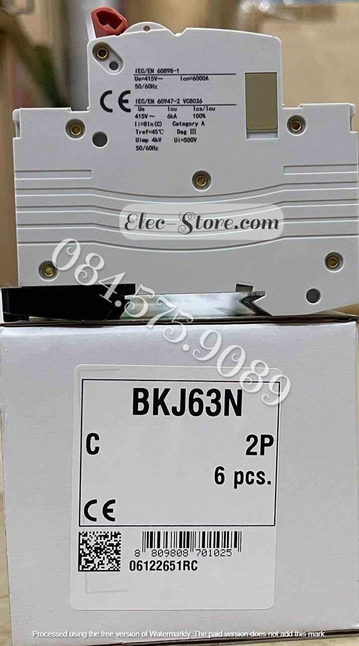 Automat MCB BKJ 2P 63A - Át MCB 2P 63A - BKJ 63N 2P 63A 6kA