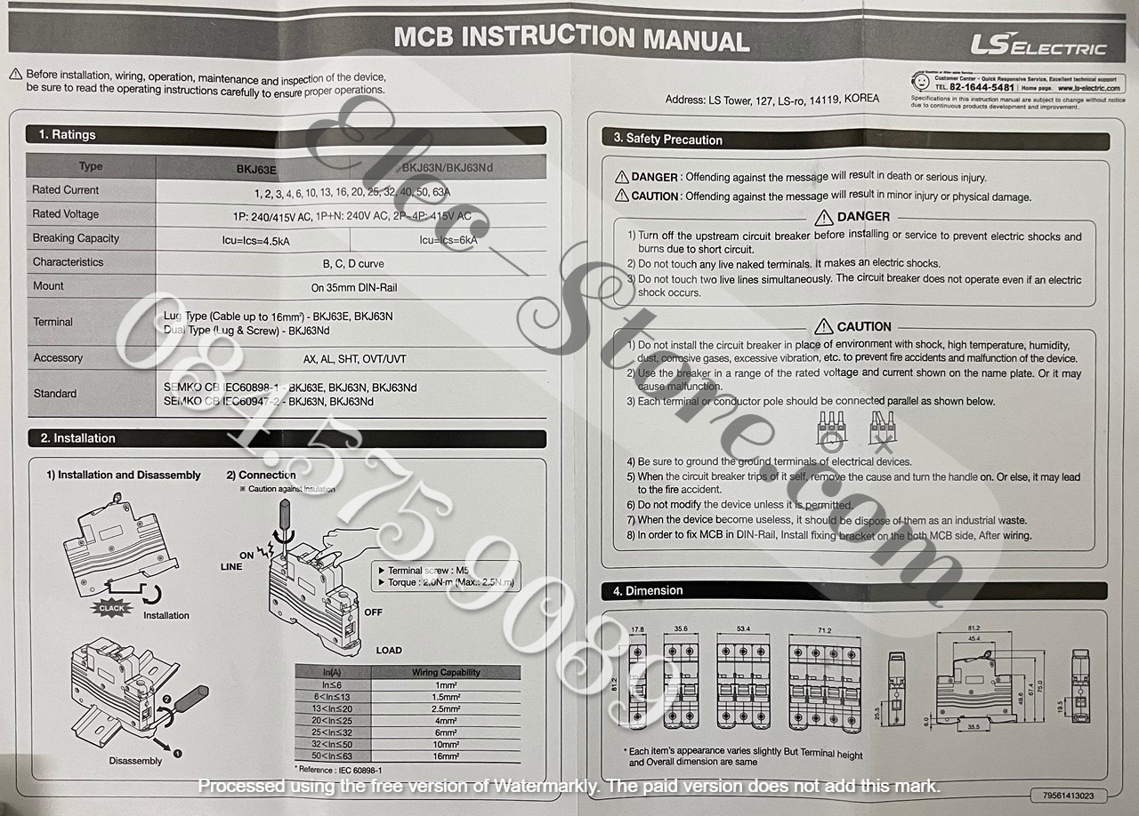 Automat MCB BKJ 2P 10A - Át MCB 2P 10A - BKJ 63N 2P 10A 6kA