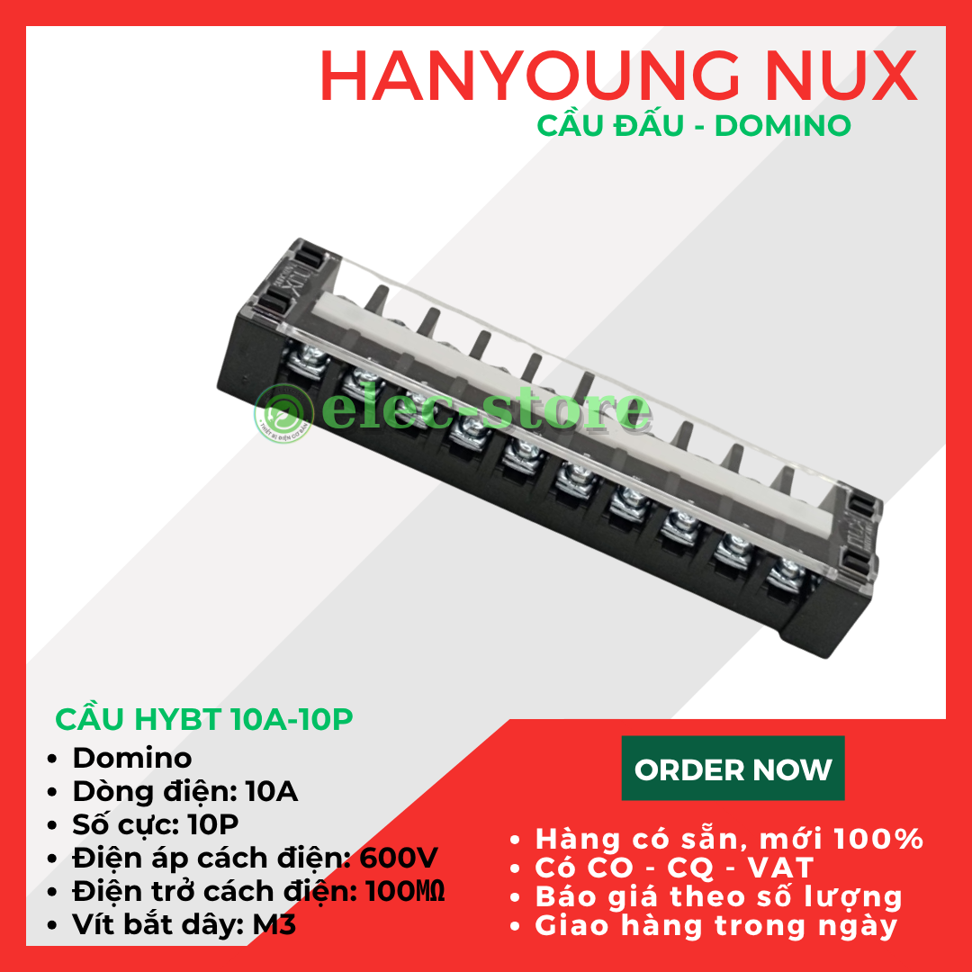 Cầu Đấu Hanyoung HYBT - Cầu Đấu HYT - Cầu Đấu 10A 10P Hàn Quốc -  HYBT 1010 Hanyoung Nux
