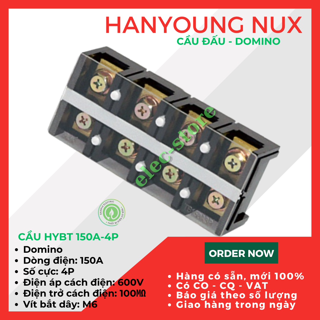 Cầu Đấu Hanyoung HYBT - Cầu Đấu HYT - Cầu Đấu 150A 4P Hàn Quốc -  HYBT 1504 Hanyoung Nux