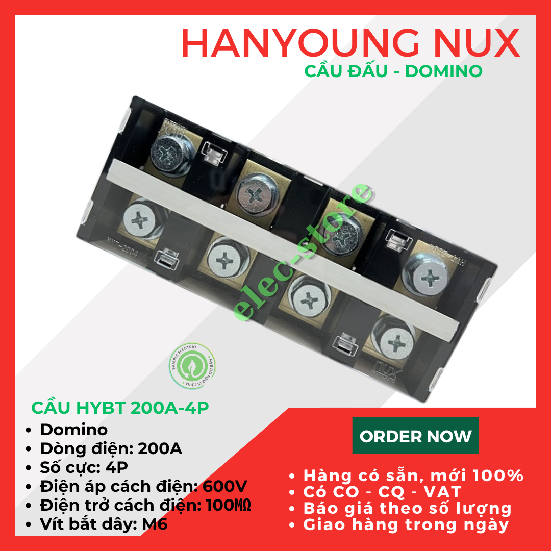 Cầu Đấu Hanyoung HYBT - Cầu Đấu HYT - Cầu Đấu 200A 4P Hàn Quốc -  HYBT 2004 Hanyoung Nux