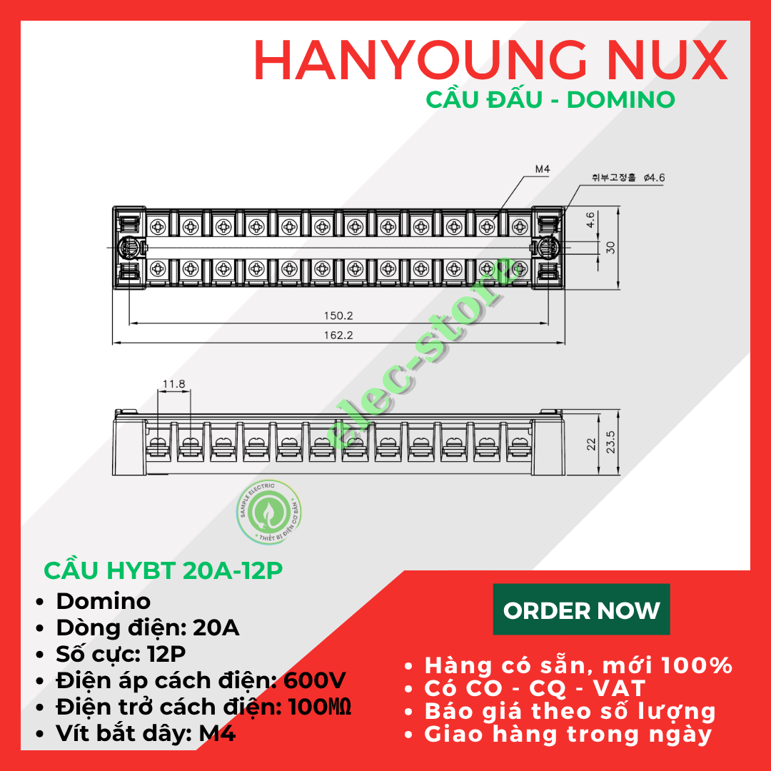 Cầu Đấu Hanyoung HYBT - Cầu Đấu HYT - Cầu Đấu 20A 12P Hàn Quốc -  HYBT 2012 Hanyoung Nux