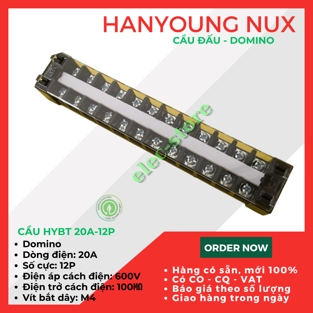 Cầu Đấu Hanyoung HYBT - Cầu Đấu HYT - Cầu Đấu 20A 12P Hàn Quốc -  HYBT 2012 Hanyoung Nux