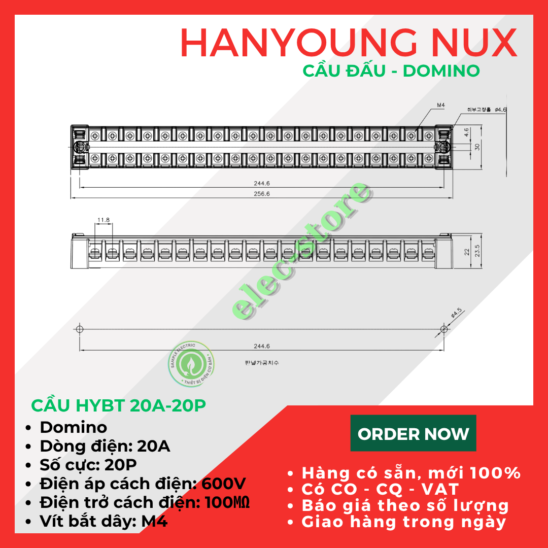 Cầu Đấu Hanyoung HYBT - Cầu Đấu HYT - Cầu Đấu 20A 20P Hàn Quốc -  HYBT 2020 Hanyoung Nux