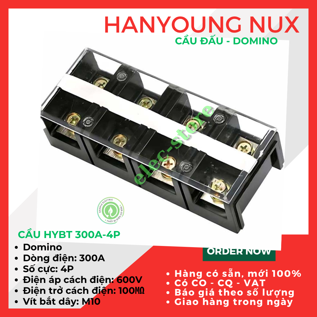Cầu Đấu Hanyoung HYBT - Cầu Đấu HYT - Cầu Đấu 400A 4P Hàn Quốc -  HYBT 4004 Hanyoung Nux