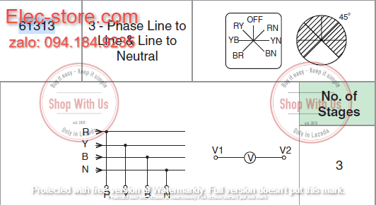 Chuyển mạch Vôn - Công tắc xoay Vôn TP16 61313 - Chuyển mạch 7 vị trí Ấn Độ - Chuyển mạch volt Salzer - chuyển mạch Salzer