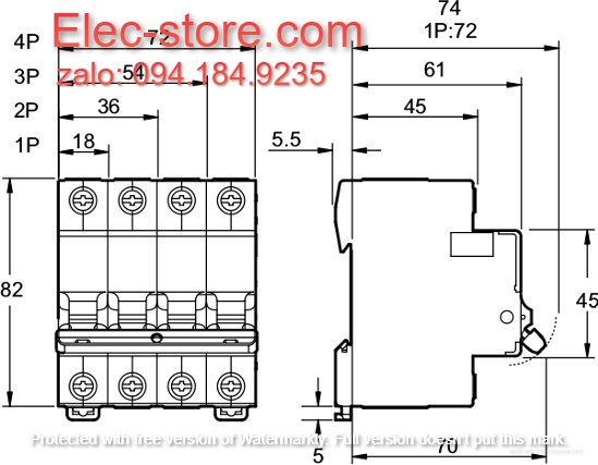 Schneider EZ9F34325 - Easy9 MCB - 3P 25A - C curve - 4500 A - 230 V