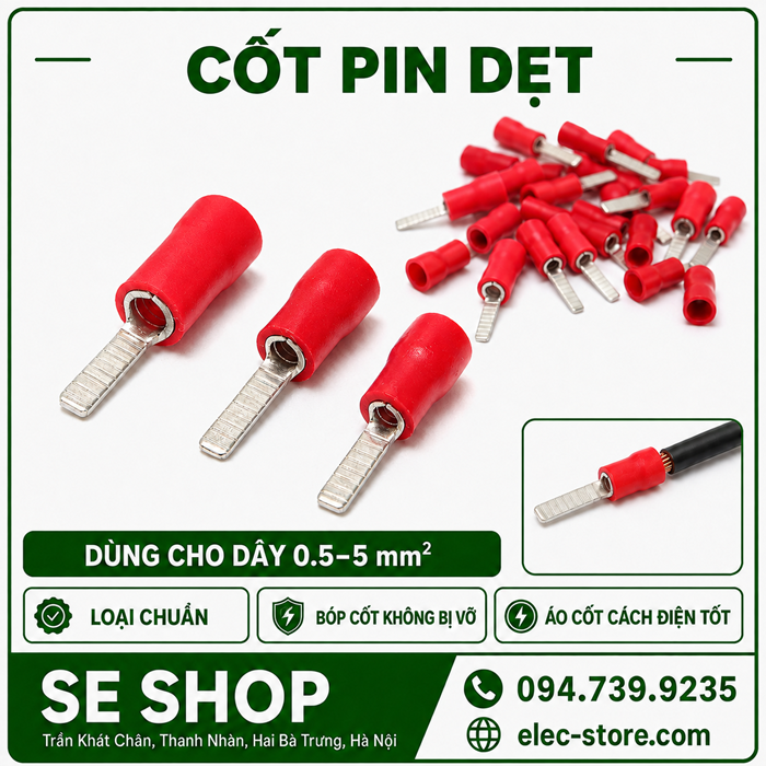 Đầu Cosse Dẹt – Đầu Cốt Dẹt, Cos Dẹt ⚡ Blade Terminal