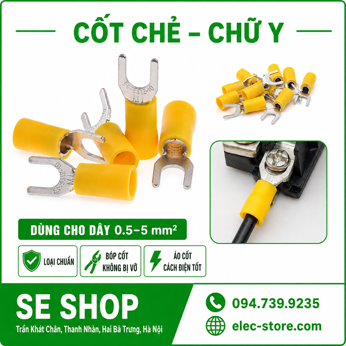 Đầu Cosse Chữ Y – Cosse Chỉa ⚡ Fork Terminal / Spade Terminal